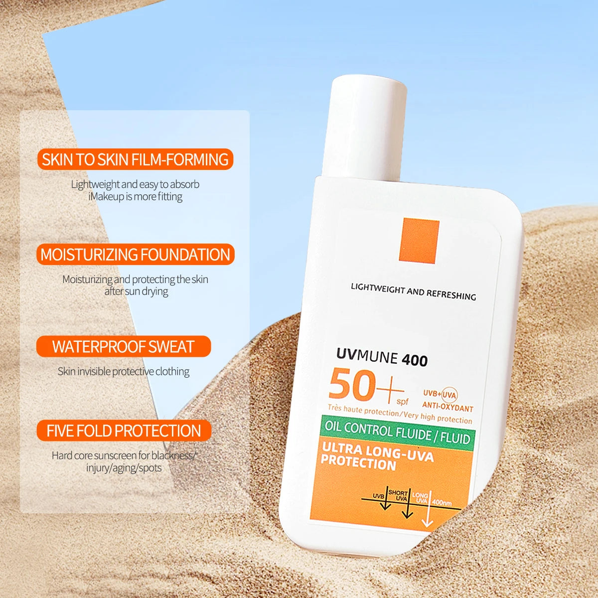 واقي شمس أصلي SPF50+ – ترطيب طويل وحماية للبشرة دون أي لزوجة