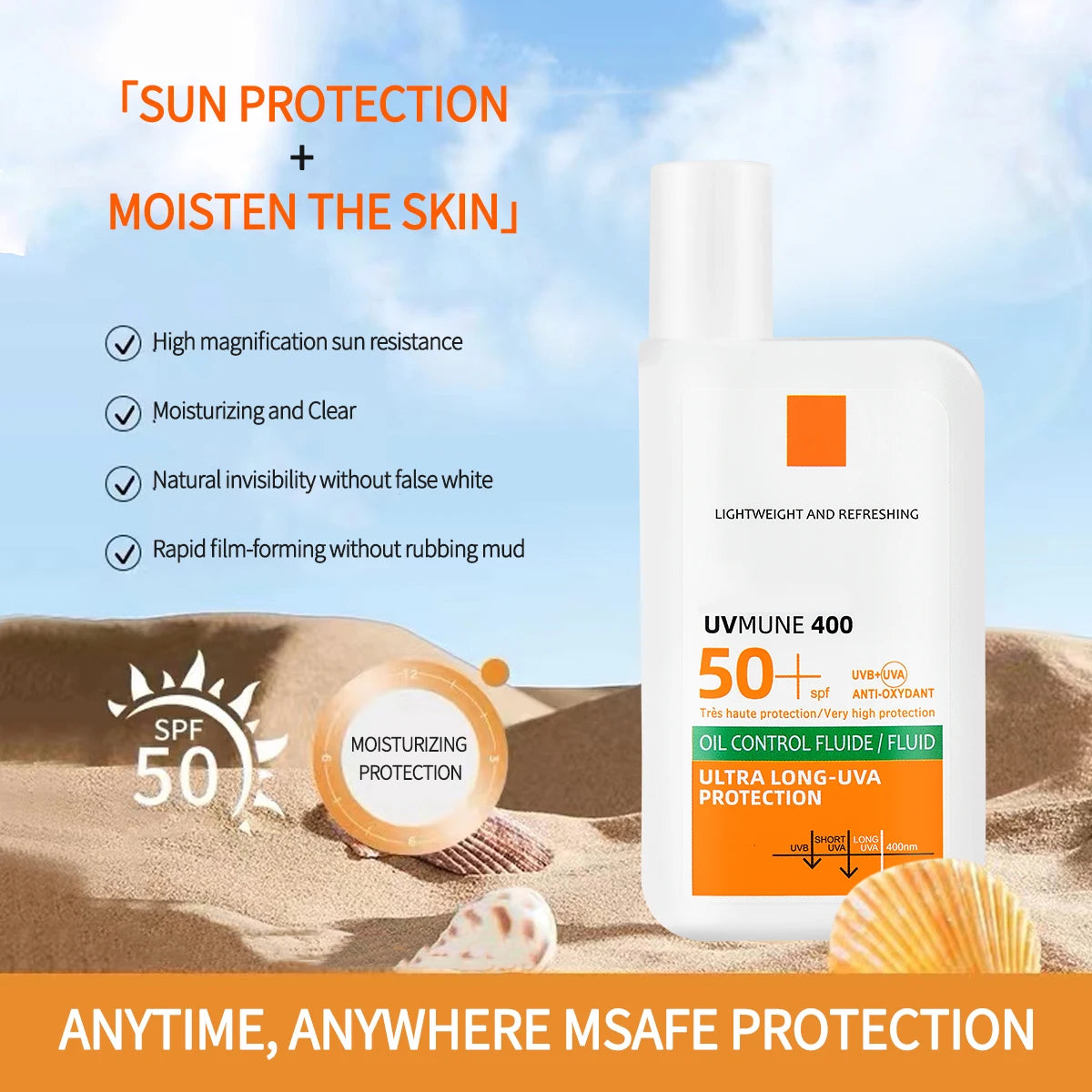 واقي شمس أصلي SPF50+ – ترطيب طويل وحماية للبشرة دون أي لزوجة